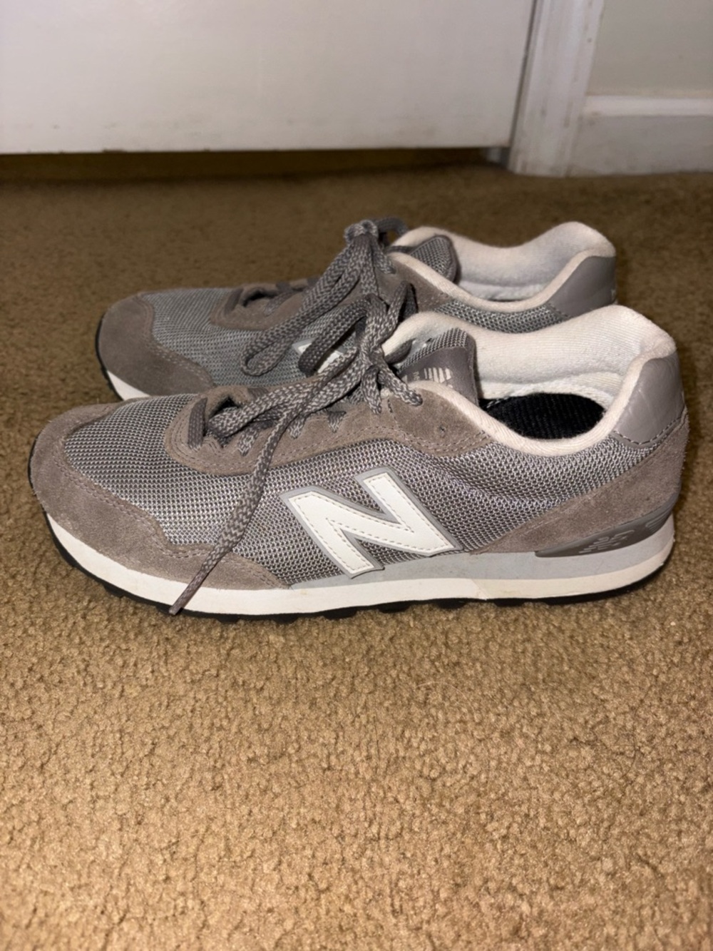 New Balance Gray Mesh & Suede Runner Sneakers